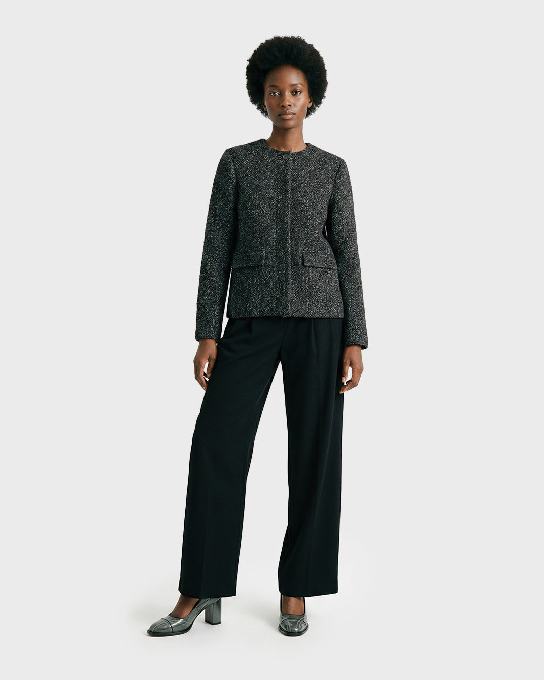 Melange Single-Breasted Cardigan