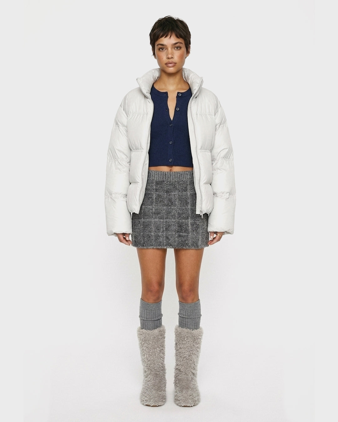 Textured Wool Mini Skirt