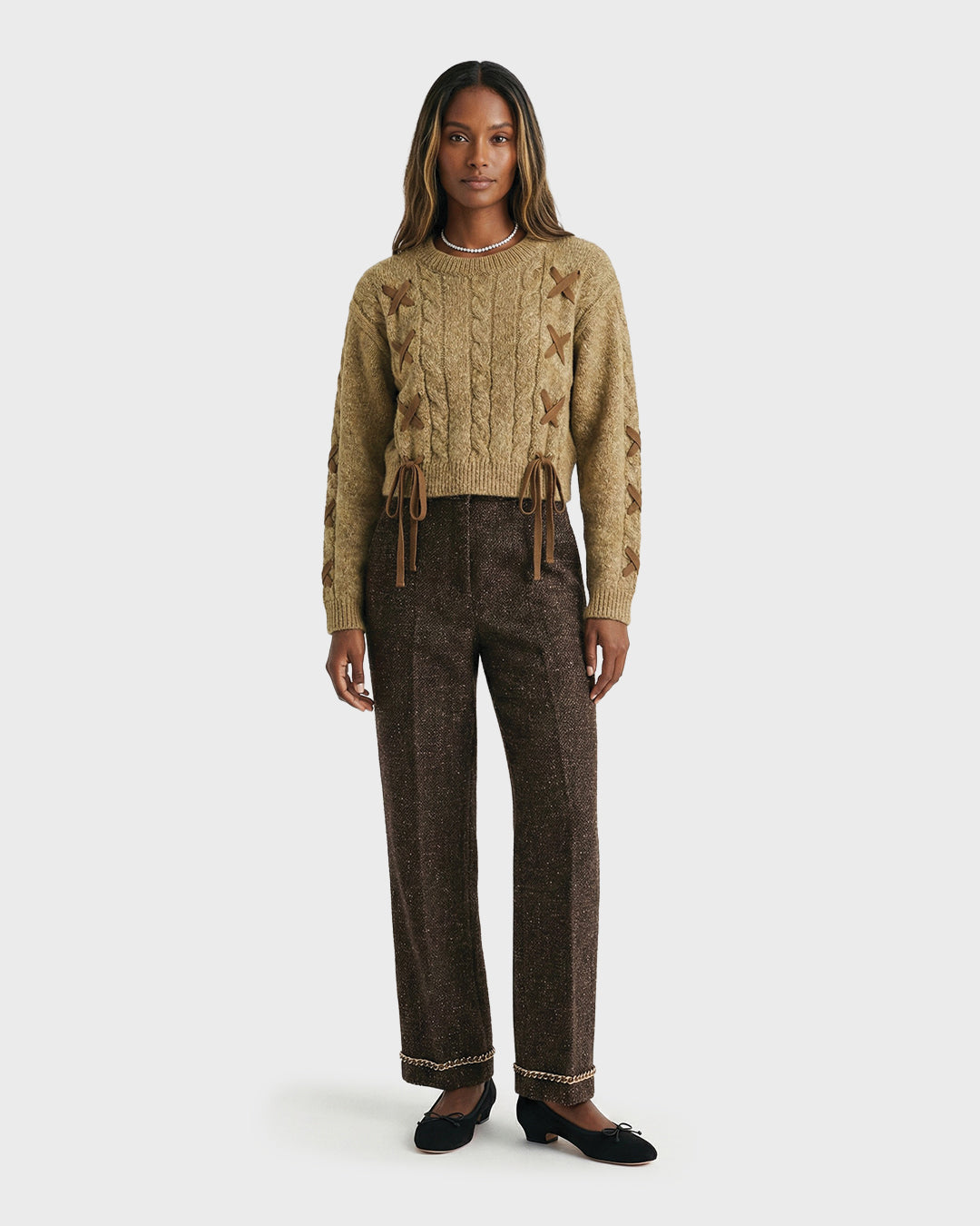 Ribbon Chunky Knit Sweater